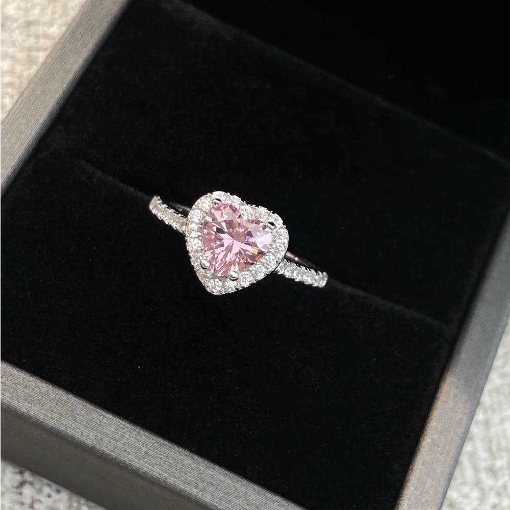 Radiant Pink Heart Ring